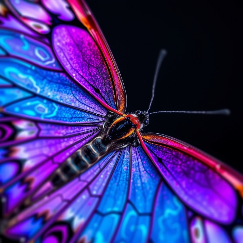 Morpho butterfly wing macro photography